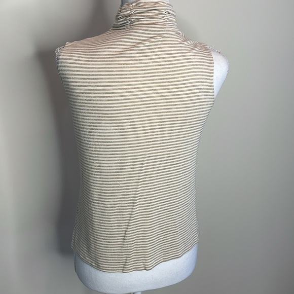 Jillian & Nicole Striped Sleeveless Ruched Turtleneck Top with Shimmer. EUC - Picture 3 of 8